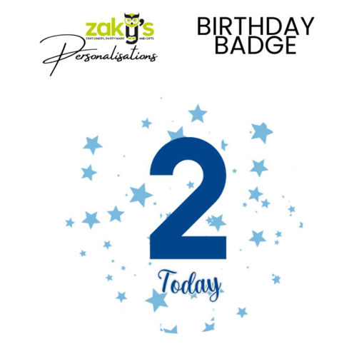 Picture of 2 TODAY BIRTHDAY BADGE BLUE STAR
